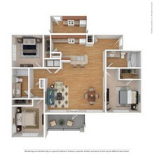3 Bed 2 Bath 1418 SqFt (1327 Net) 0728 floor plan